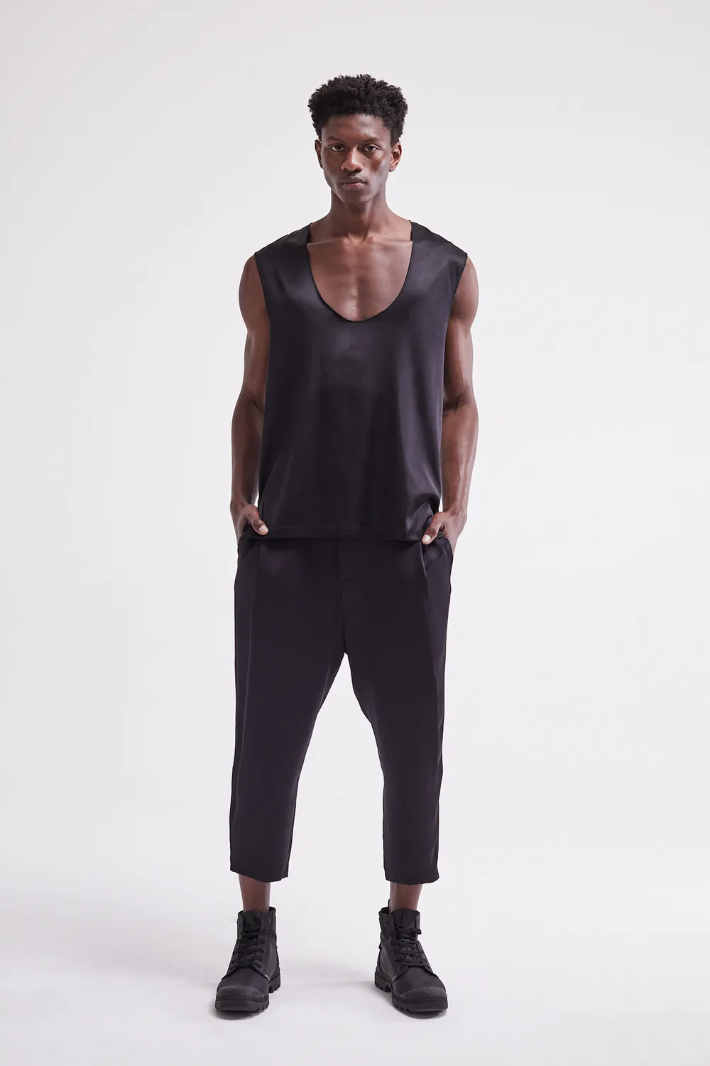 French Deal Over t-shirt satin de soie
