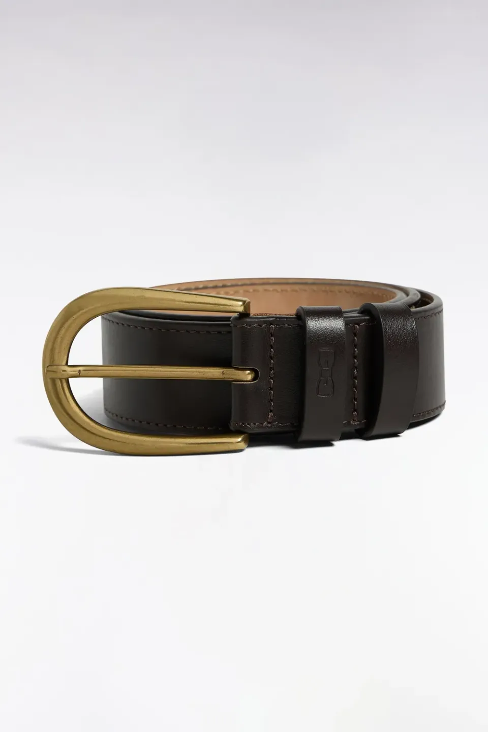 Eden Park Club Classique ceinture cuir marron lisse