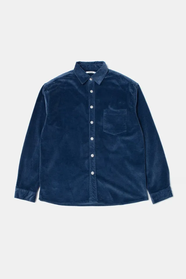 Edmmond Studios John Shirt surchemise bleu foncé velours