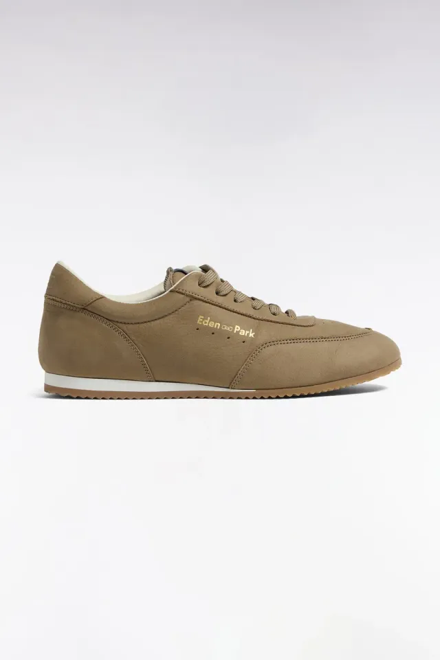 Eden Park Club Classique 2 baskets basses beige cuir nubuck