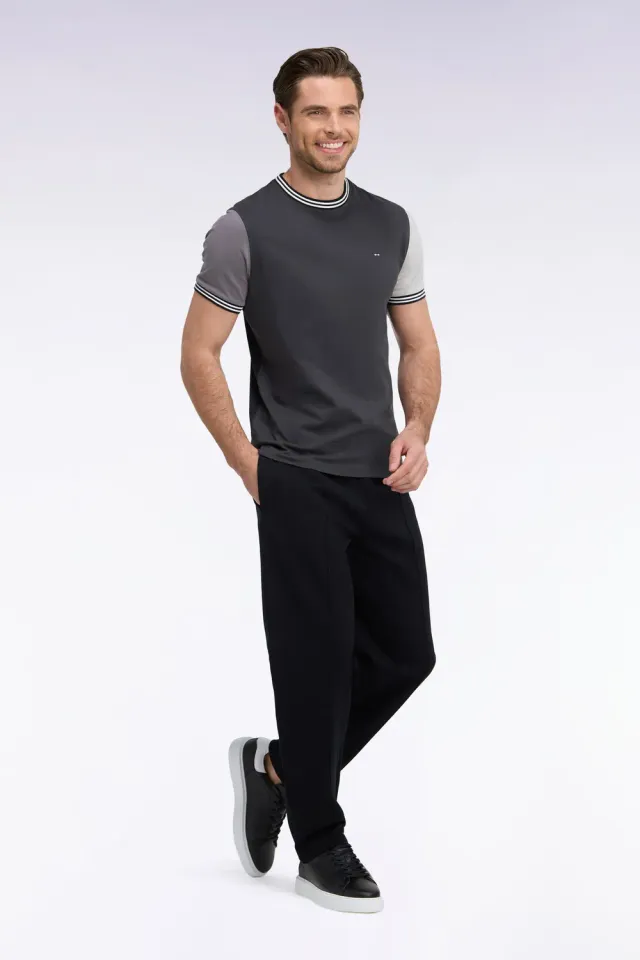 Eden Park jogging interlock coton noir coupe droite