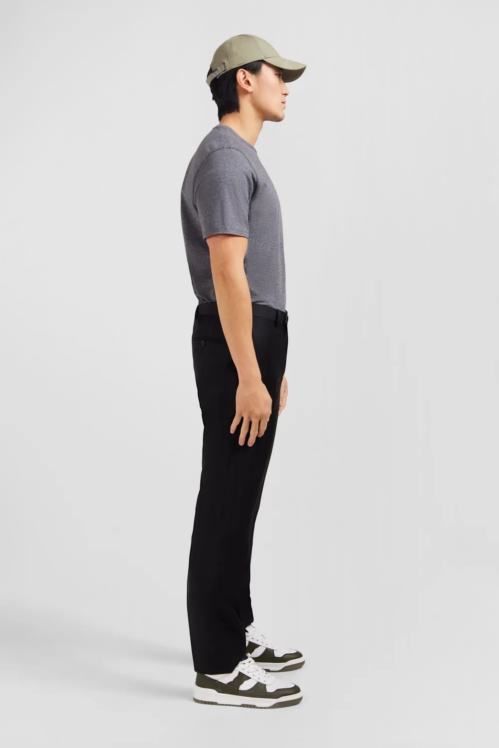 Eden Park pantalon slim noir homme laine à plis