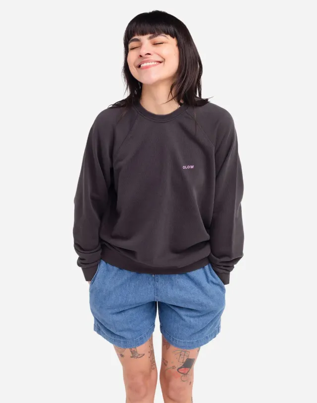 OLOW Party sweat noir carbone coupe ample molleton