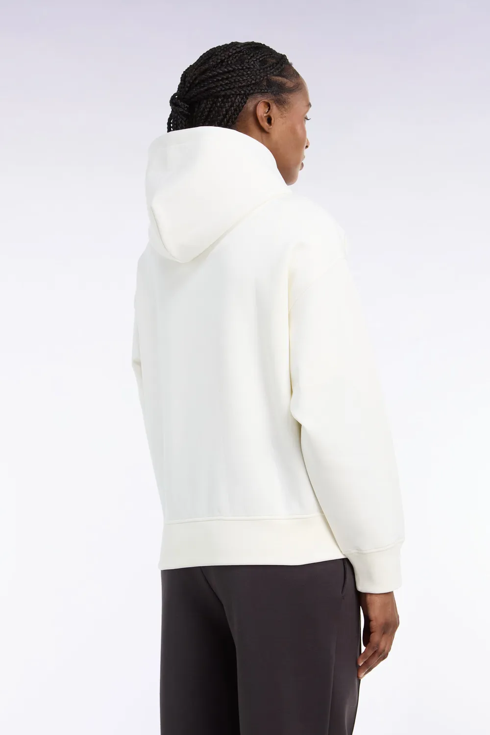 Eden Park Sweat capuche écru interlock coupe loose unisexe