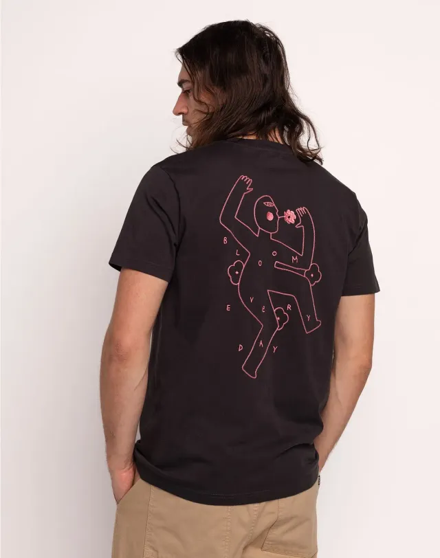 Olow Let Go t-shirt noir carbone broderie coton bio