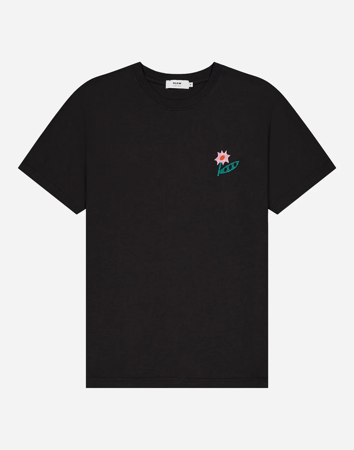 OLOW Flowering t-shirt noir coton bio brodé