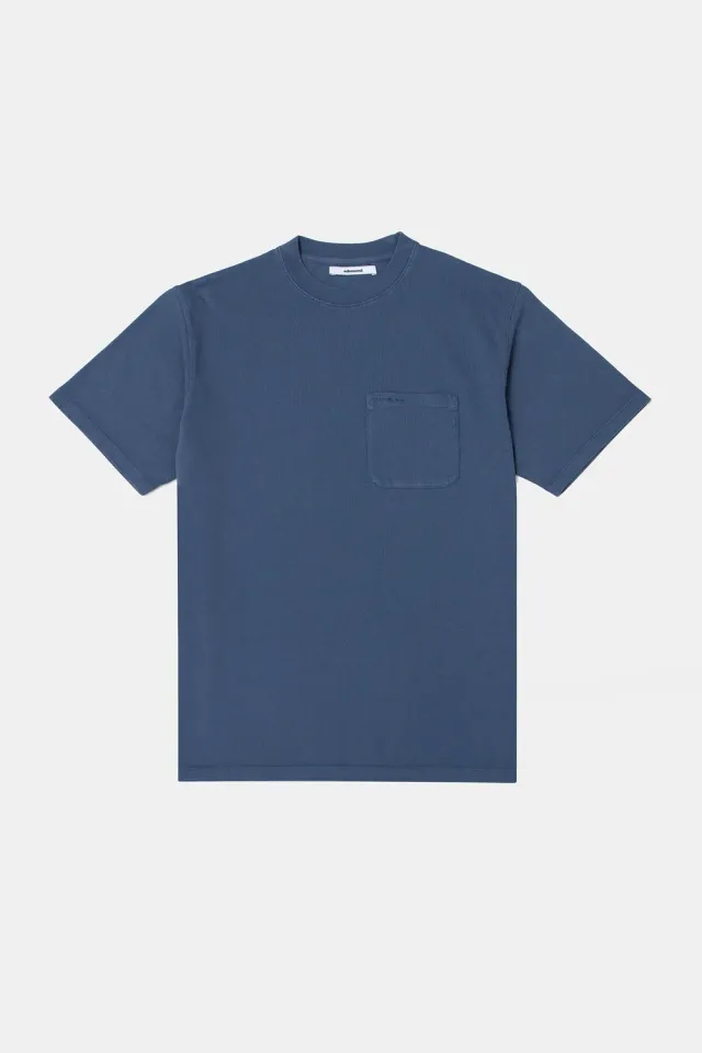 Edmmond Studios Mini Logo Plain Dk Blue t-shirt bleu stonewash