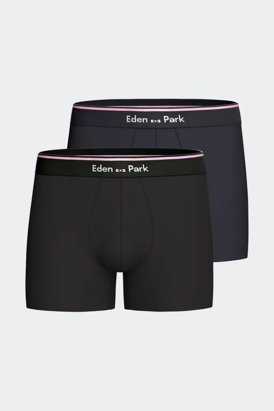 Eden Park lot de 2 boxers coton stretch marine et noir