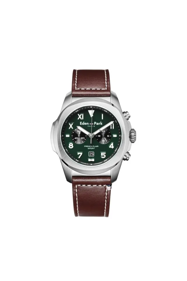 Eden Park HEAHTMOE0050 montre quartz chronographe cuir vert