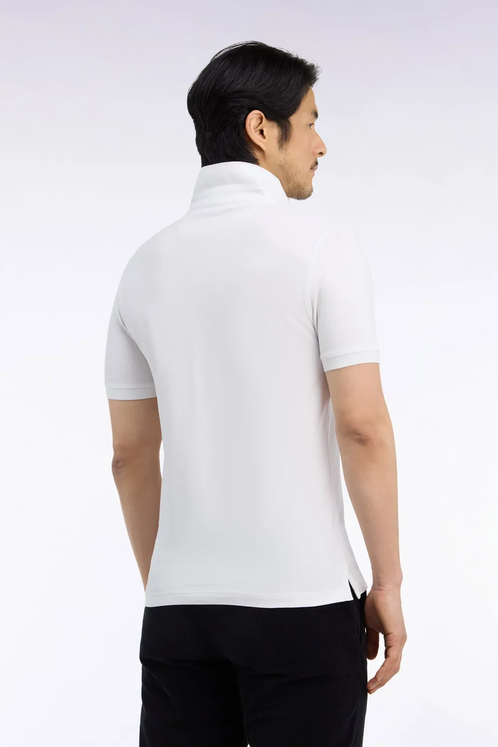 Eden Park polo coton stretch blanc coupe ajustée