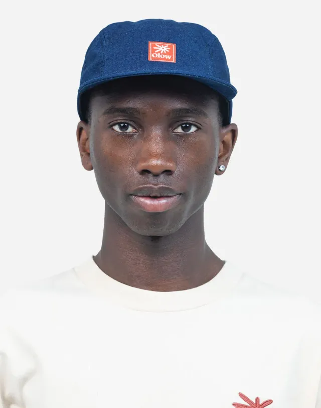 OLOW Flower casquette five panel denim bleu coton