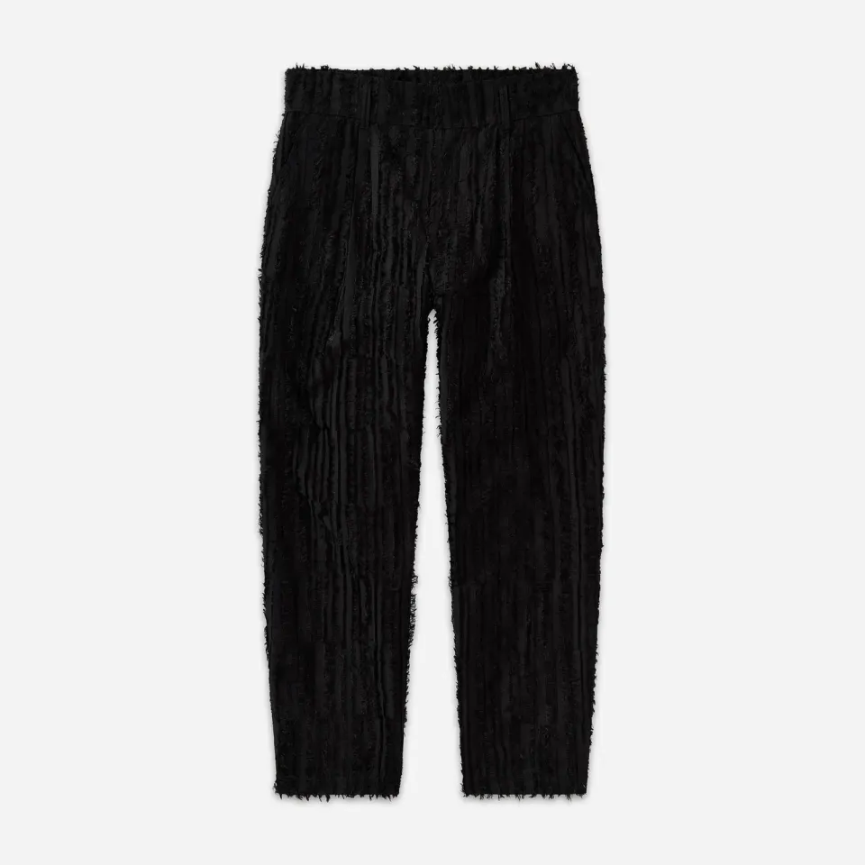 Labrum Black Frayed Striped pantalon homme noir jacquard