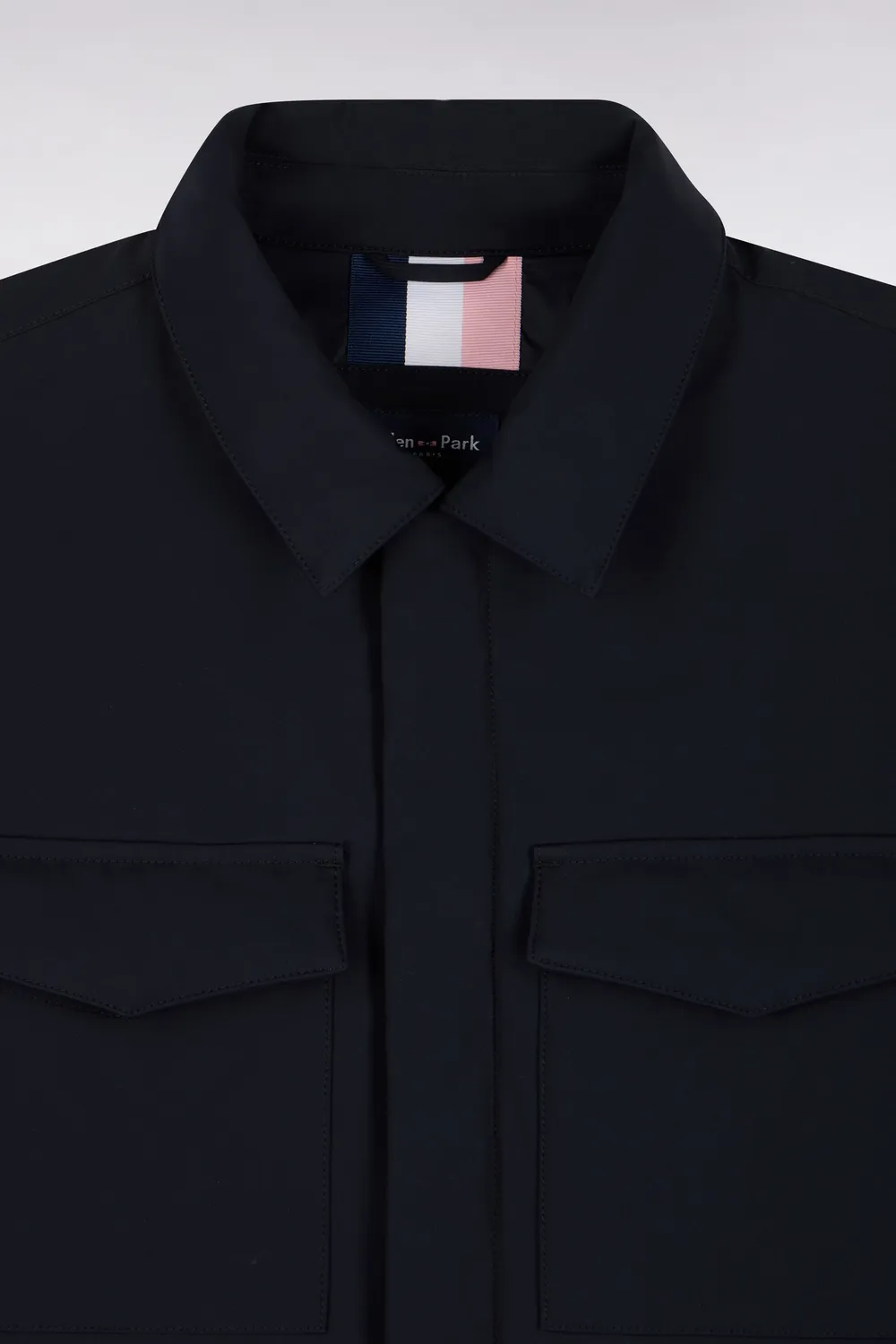 Eden Park surchemise nylon stretch marine coupe droite