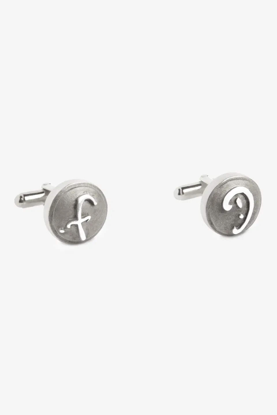 French Deal Initiales boutons manchette argent