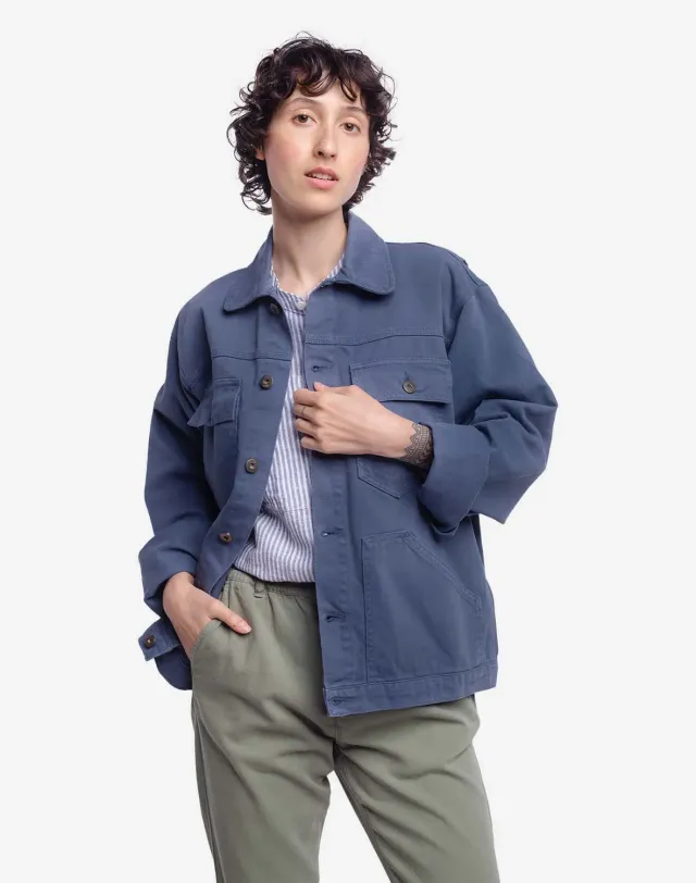 Olow Hekinan veste bleu cobalt coton bio