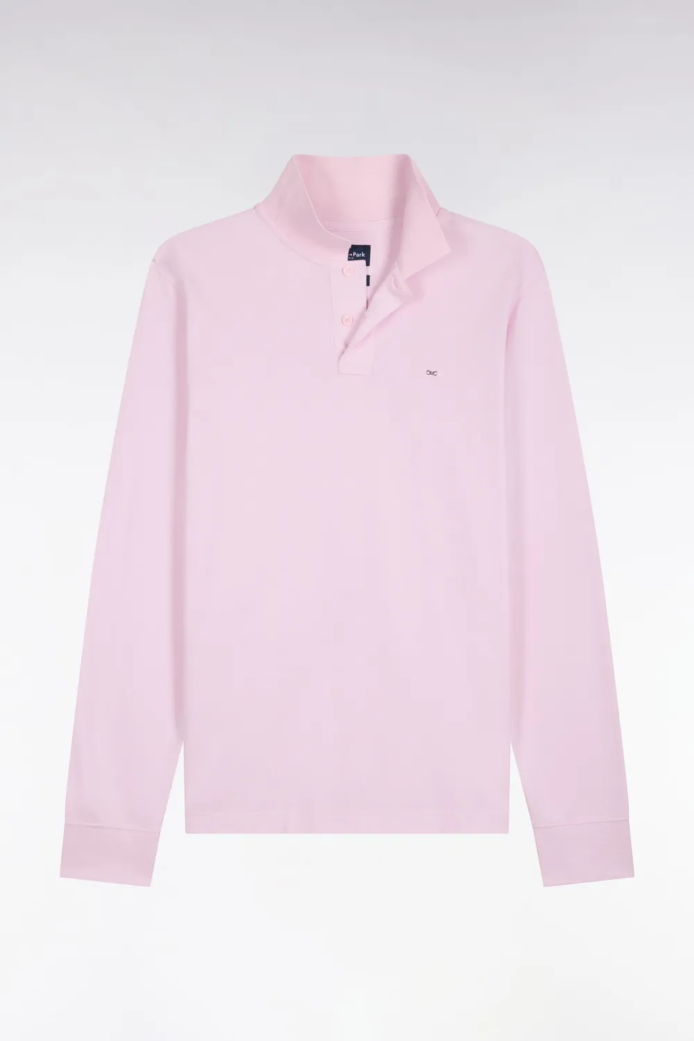 Eden Park polo manches longues rose coton Pima coupe droite
