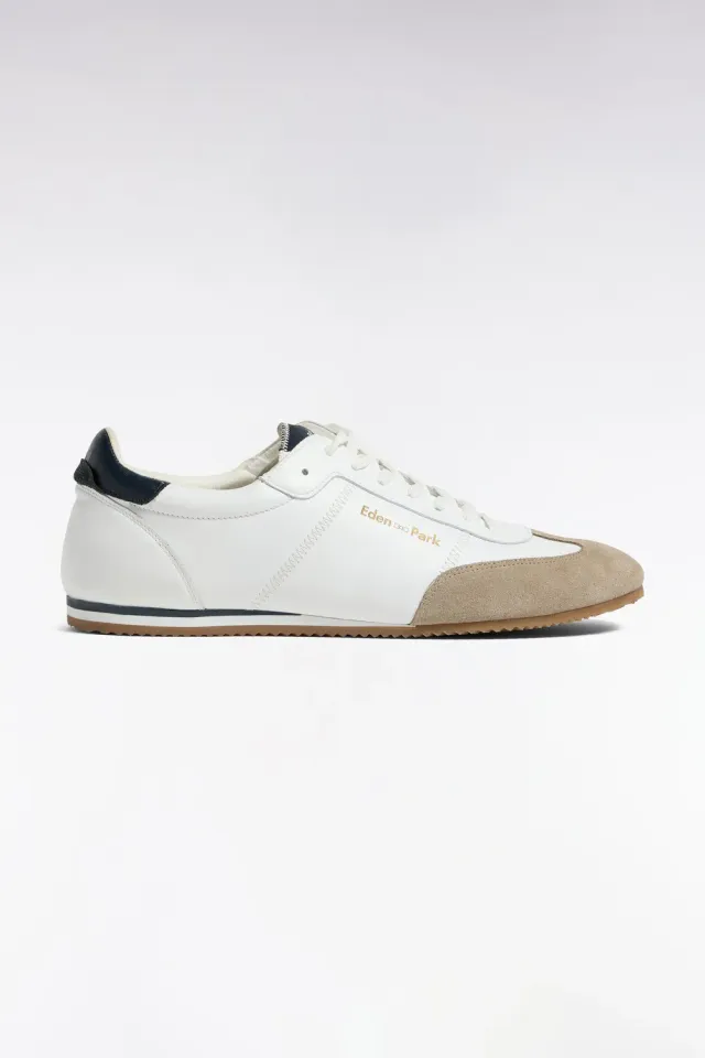 Eden Park baskets basses cuir blanc semelle crème