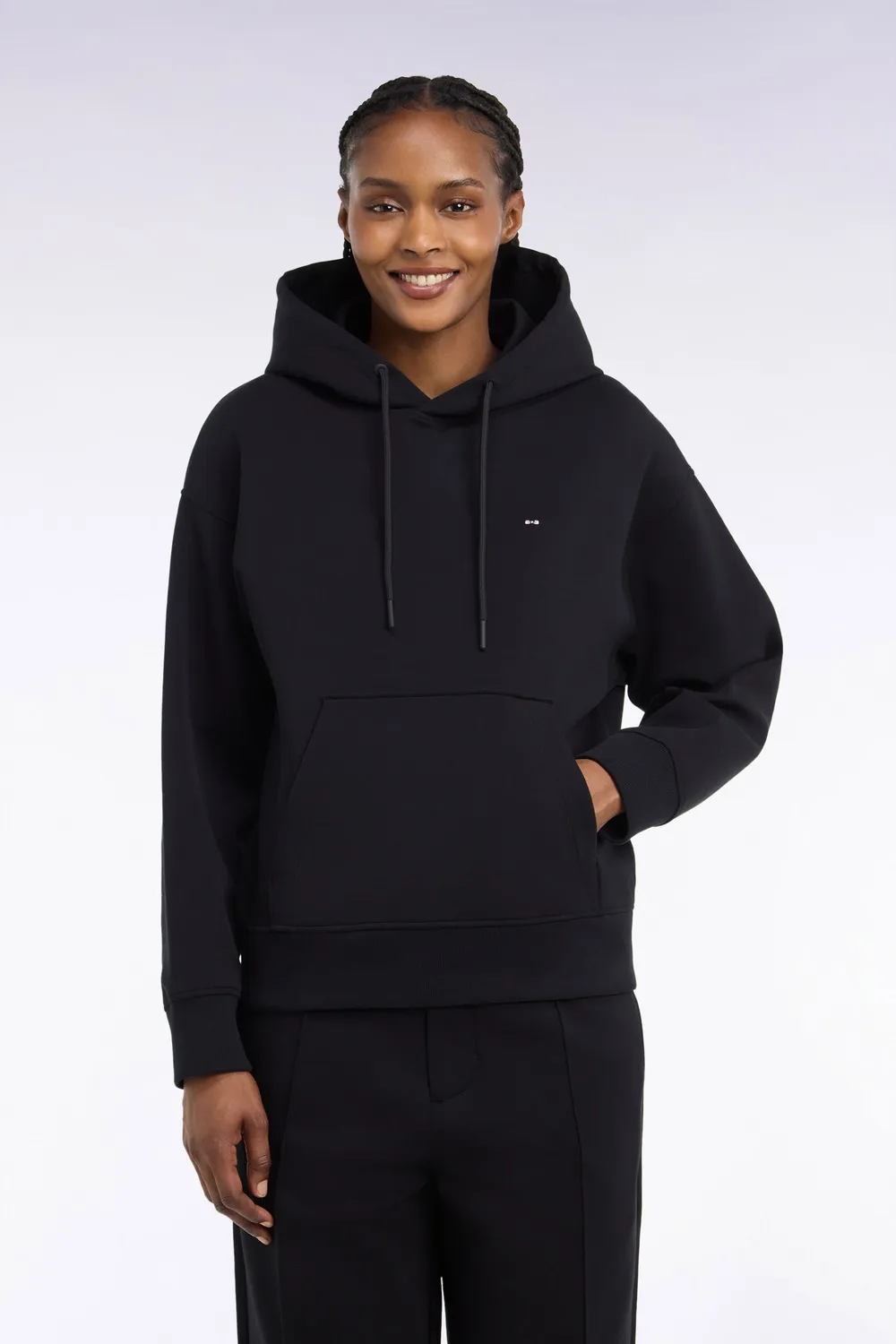 Eden Park sweat à capuche noir coupe loose unisexe