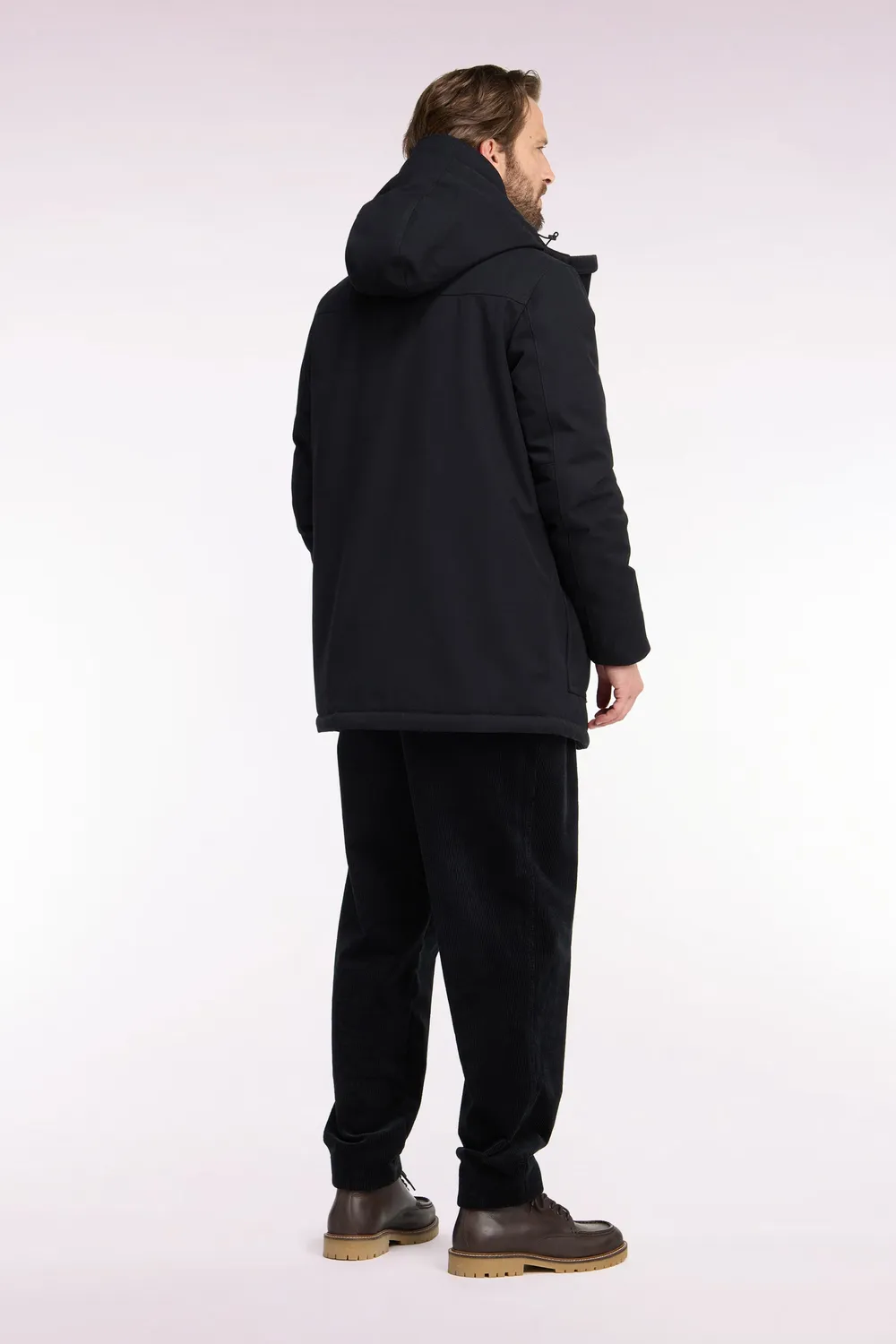 Eden Park parka boutonnée noire nylon capuche