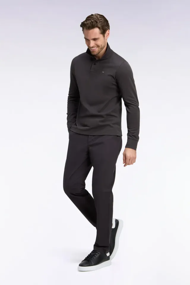 Eden Park Legend chino piqué coton stretch marron regular