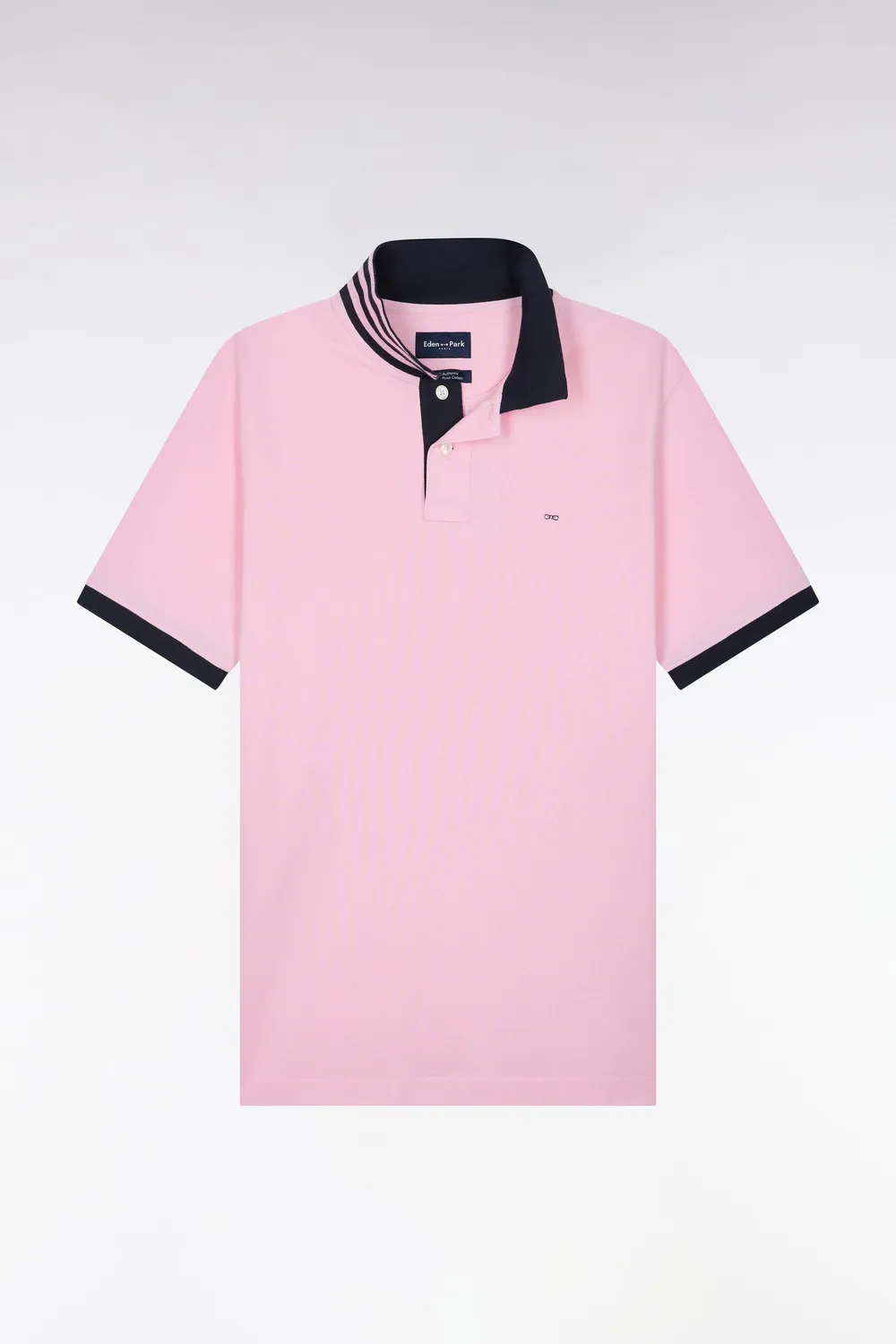 Eden Park polo coton Pima rose manches courtes droit