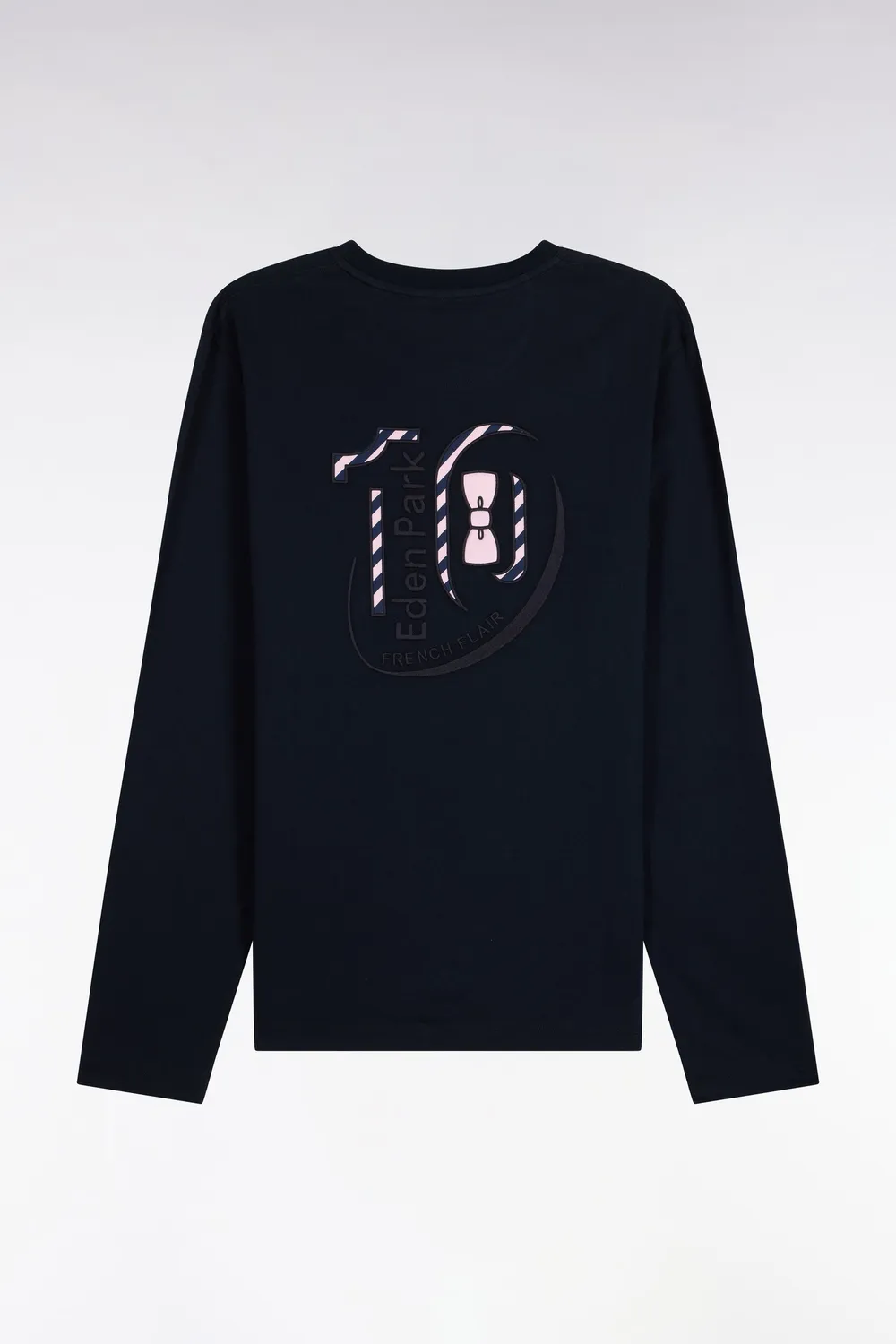 Eden Park t-shirt manches longues coton marine droit