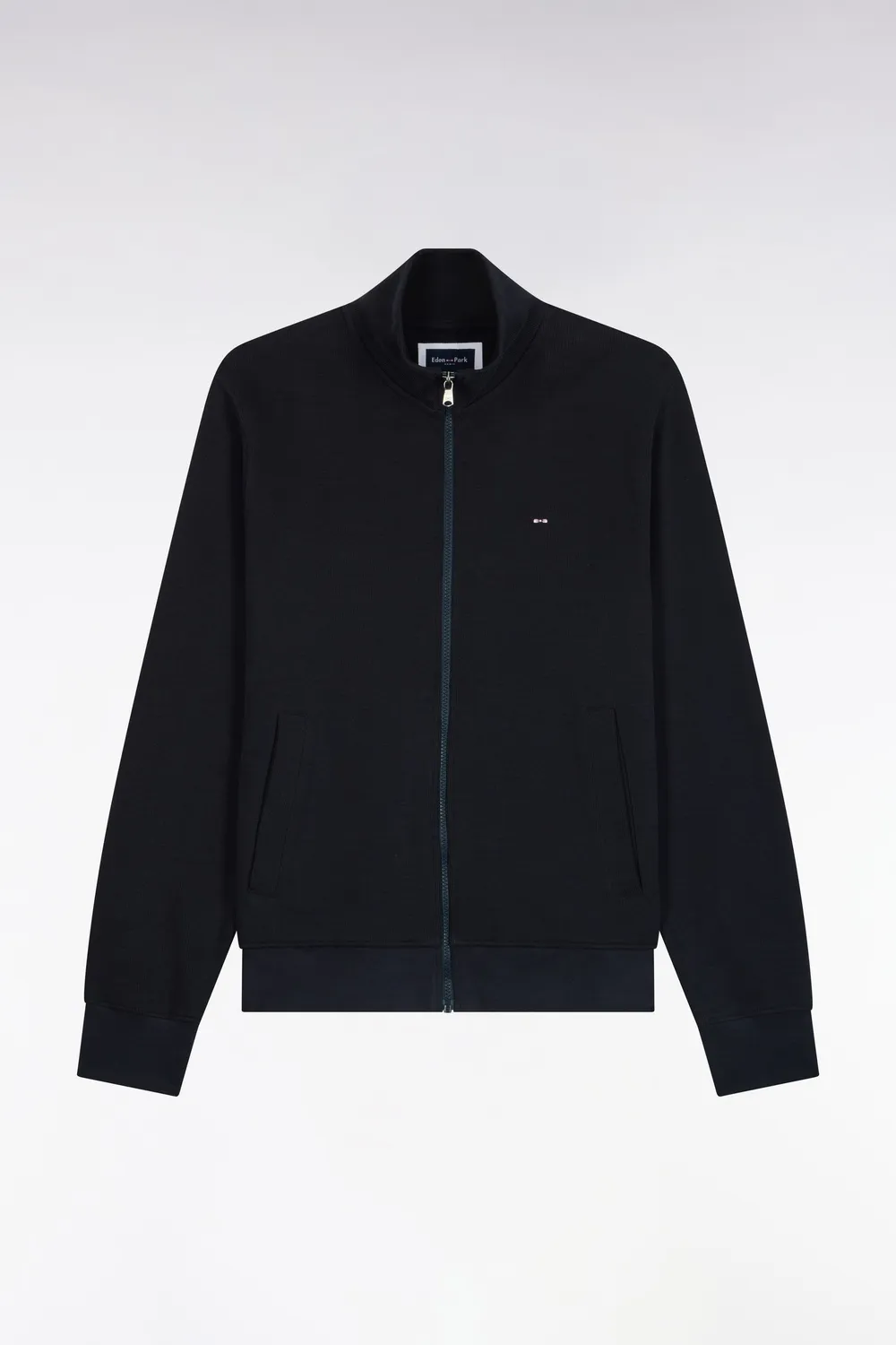 Eden Park sweat zippé molleton coton marine droit