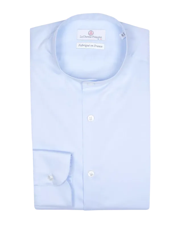 La Chemise Française Bleu Ciel chemise homme popeline col officier