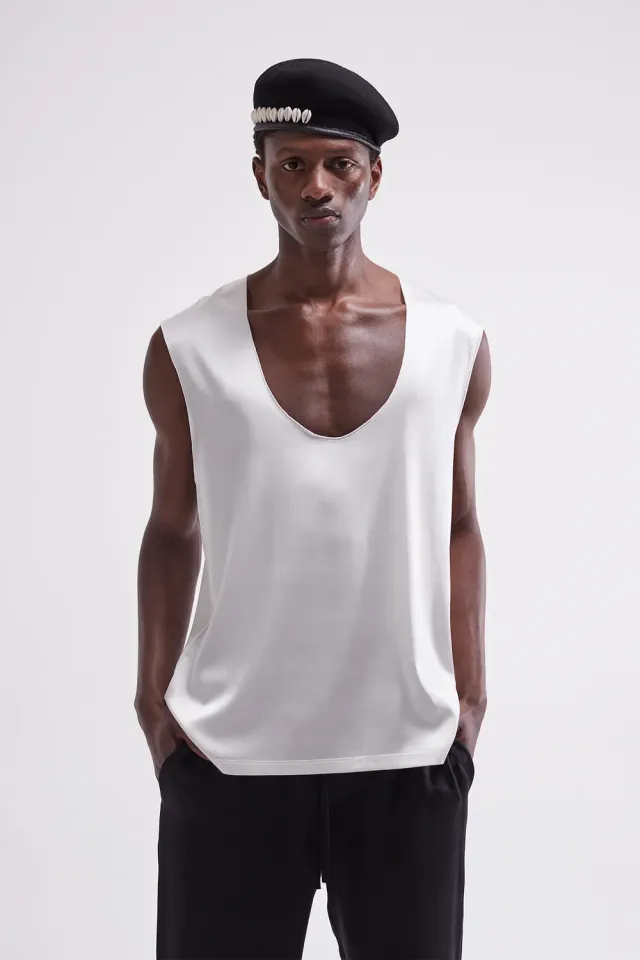 French Deal Over t-shirt homme satin de soie