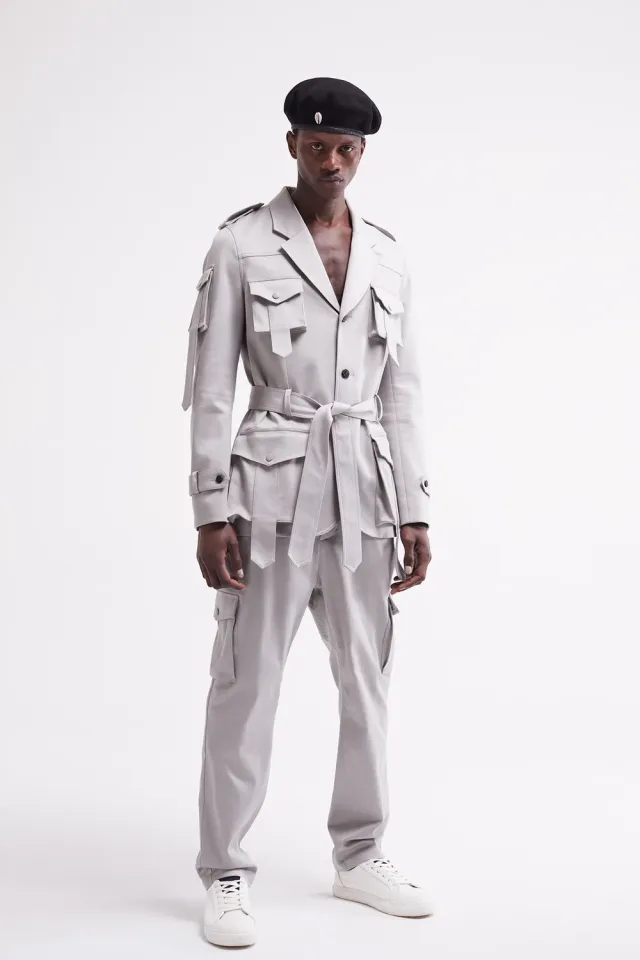 French Deal Cargo pantalon coton détails velours
