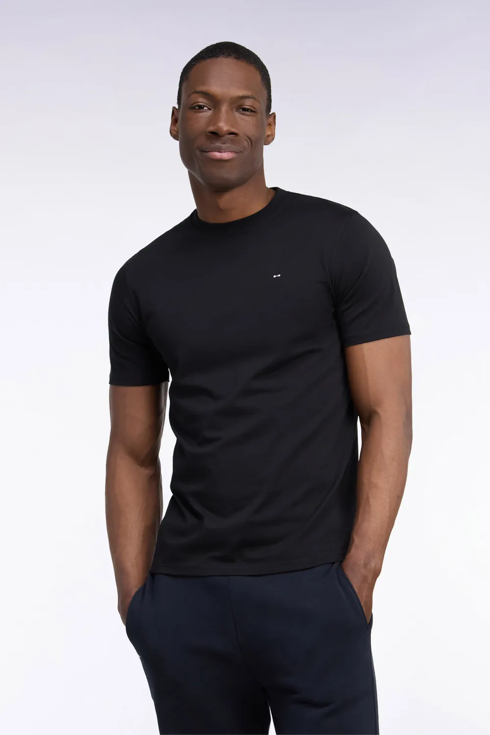 Eden Park t-shirt coton Pima noir coupe droite