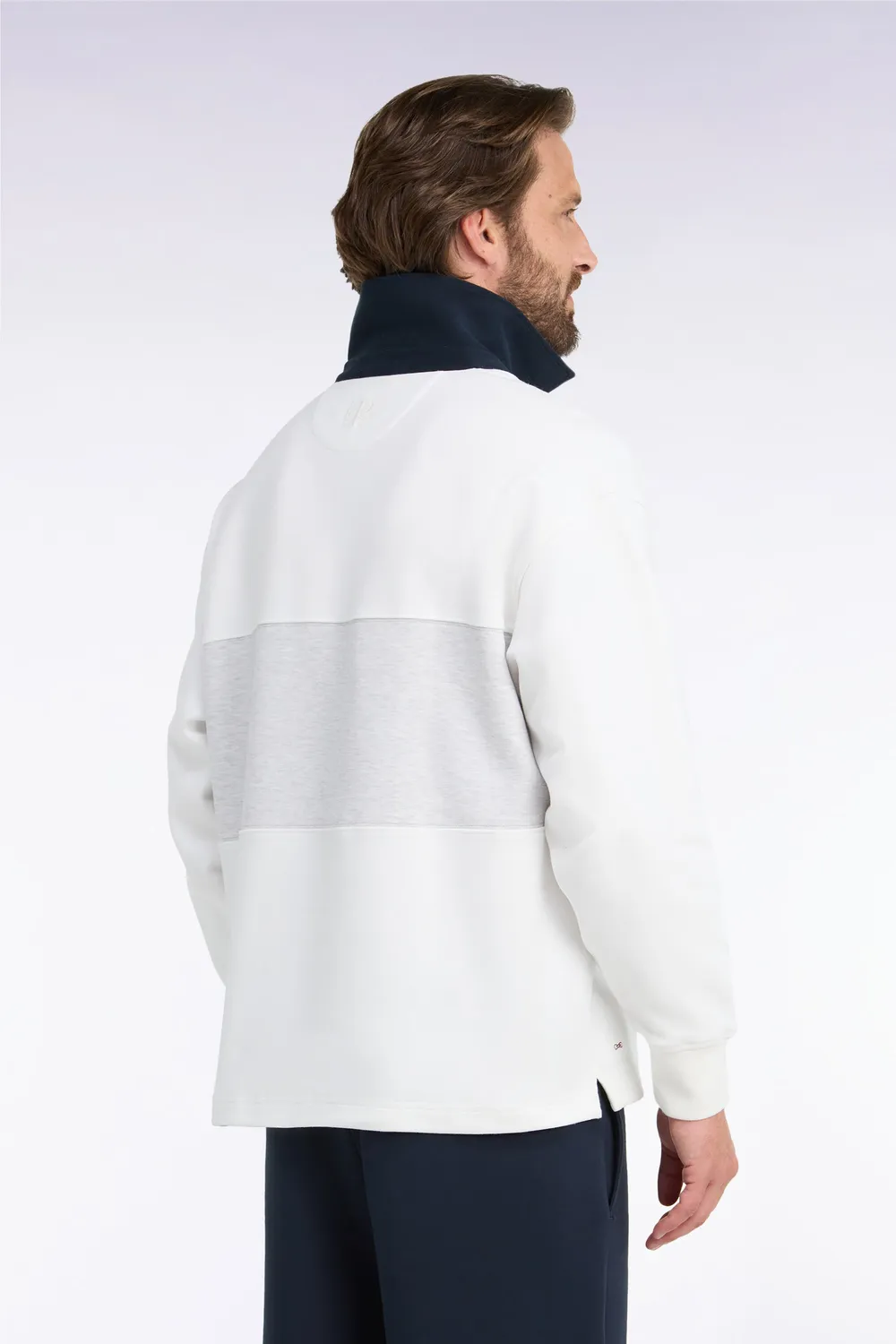Eden Park sweatshirt interlock écru chiné loose unisexe