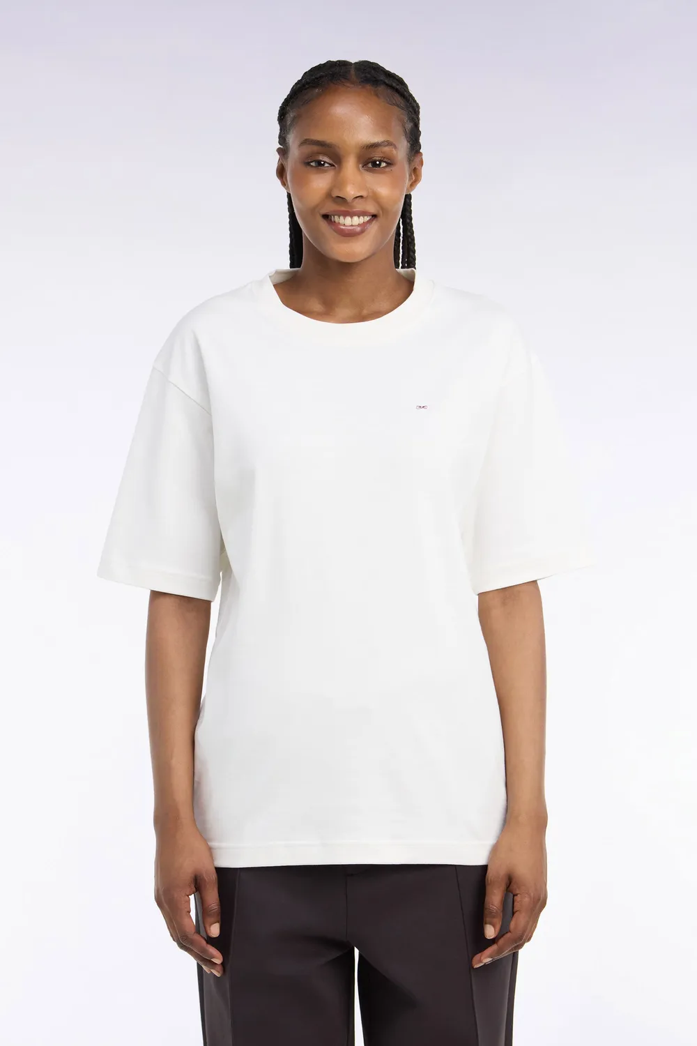 Eden Park t-shirt écru coton mercerisé coupe loose