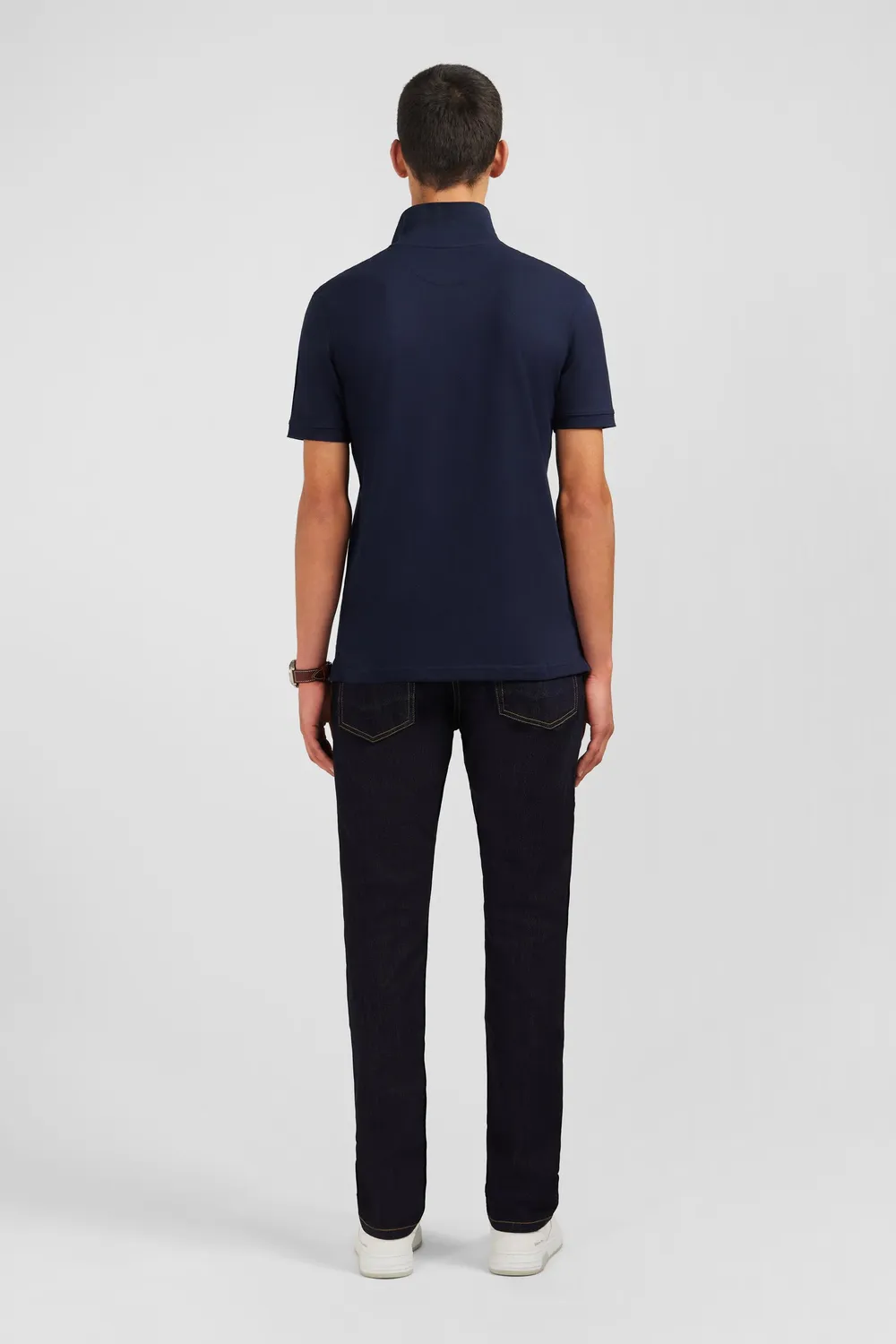 Eden Park polo bleu marine coton pima homme manches courtes