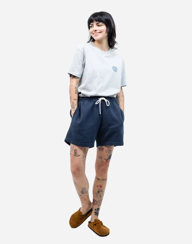 Olow Bodhi short coton bleu nuit coupe large