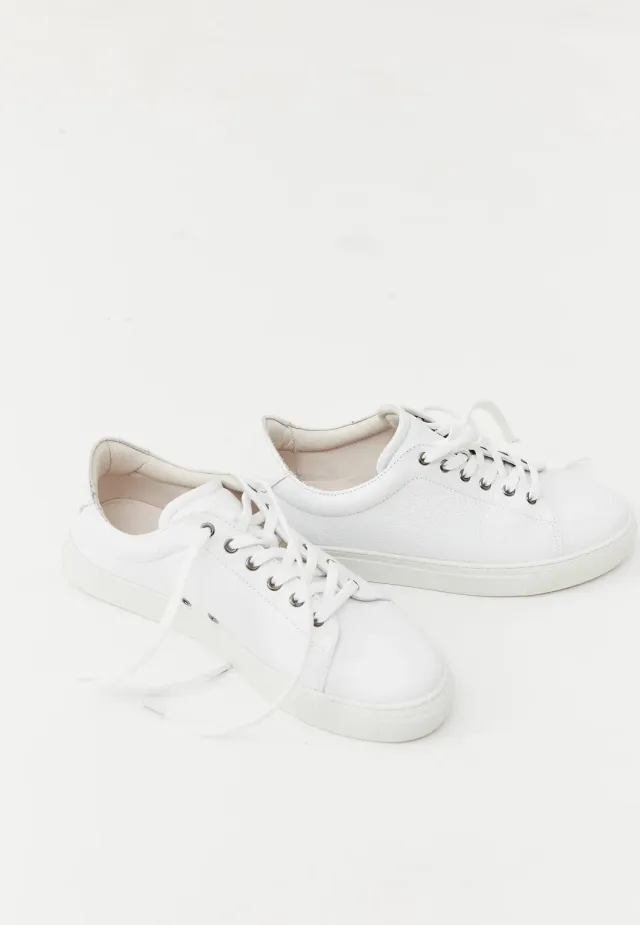 Loom baskets sneakers cuir blanc