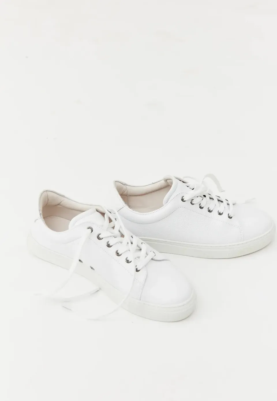 Loom baskets sneakers cuir blanc