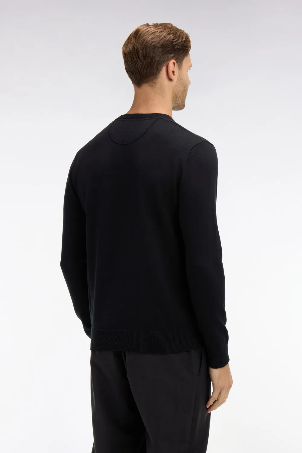 Eden Park pull col rond coton noir homme jersey