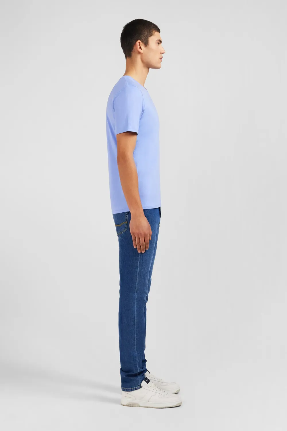 Eden Park T-shirt col V coton Pima bleu