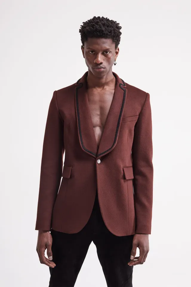 French Deal Majesté veste bordeaux laine angora