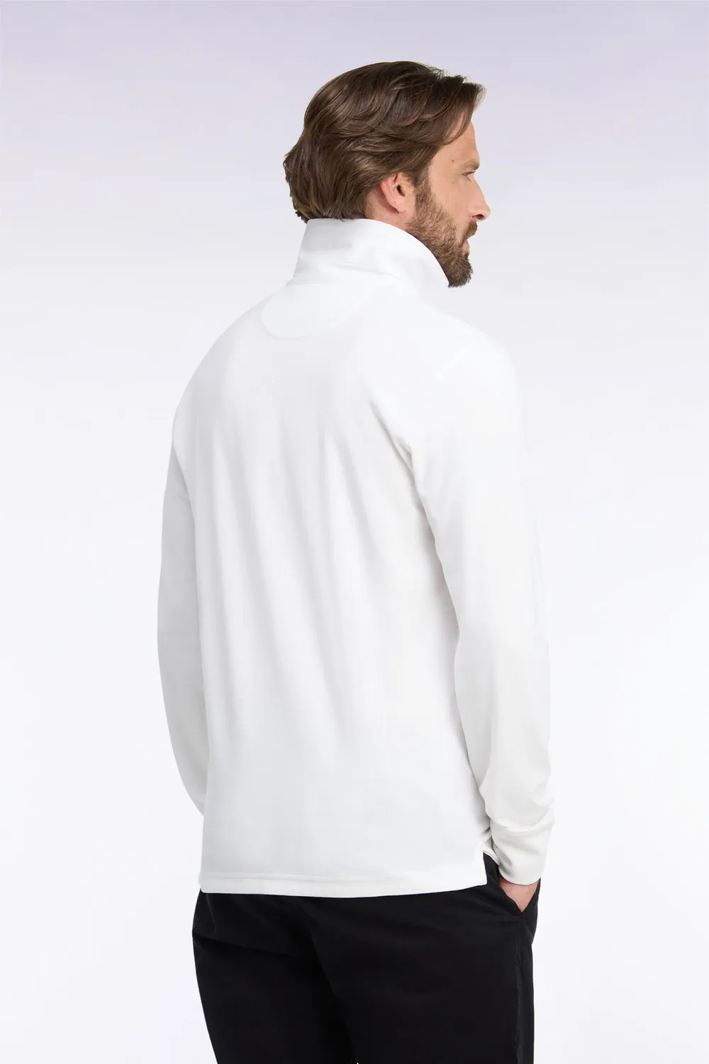 Eden Park maillot rugby homme blanc manches longues coton