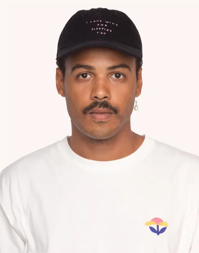 Olow Wine And Sleep casquette six panels noir velours