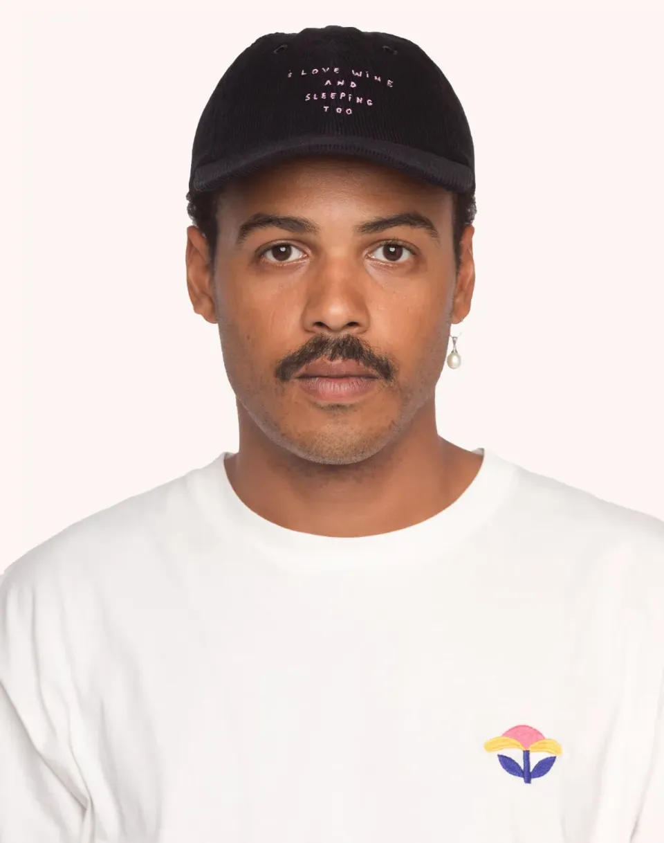 Olow Wine And Sleep casquette six panels noir velours