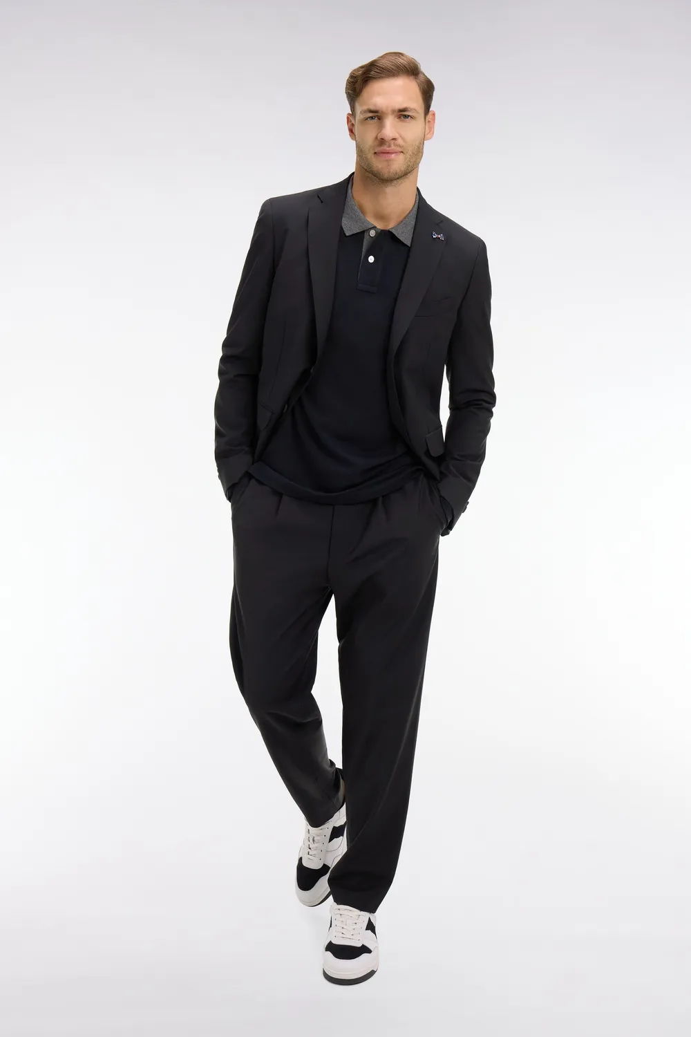 Eden Park PPJAK22E0002 blazer noir Modern Fit stretch