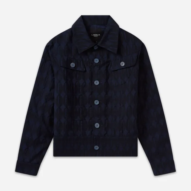 Labrum Navy Monogram Work veste homme marine poches
