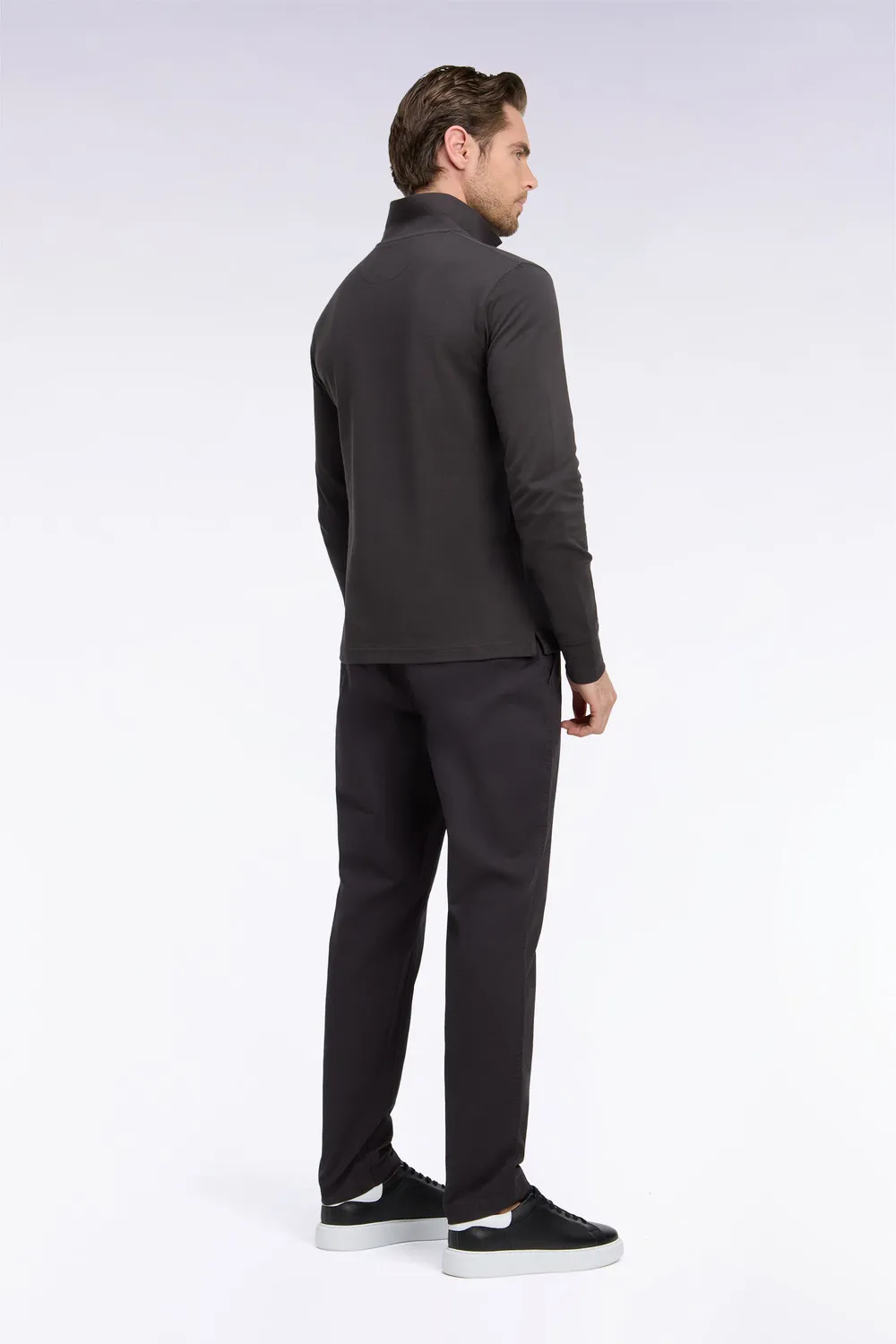 Eden Park Legend chino piqué coton stretch marron regular