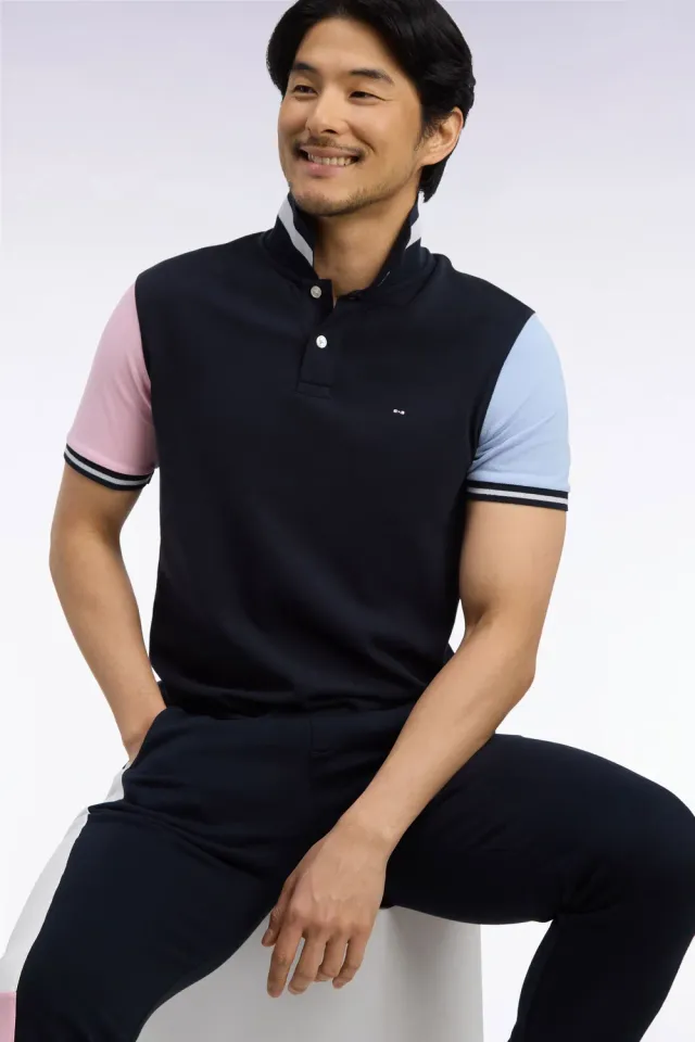 Eden Park polo coton marine manches courtes