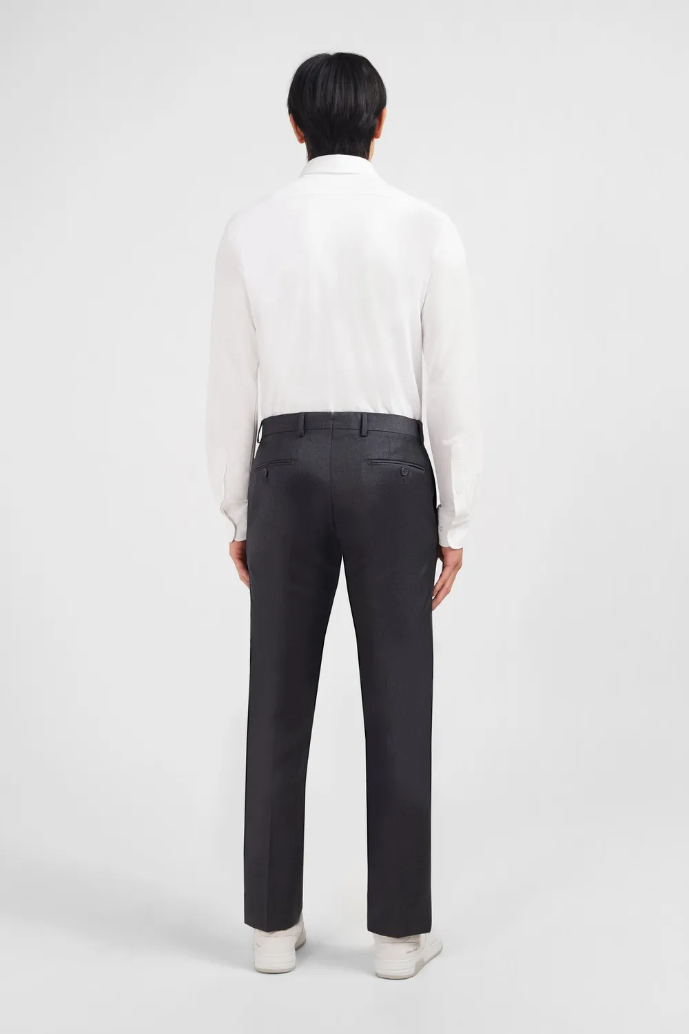 Eden Park pantalon slim laine gris plis cassés
