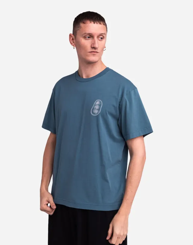 OLOW Shellweed t-shirt bleu loose coton bio