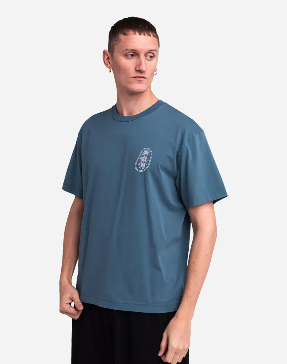 OLOW Shellweed t-shirt bleu loose coton bio